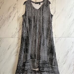 H By Halston Striped Sleeveless Hi Low Midi Dress SZ XL